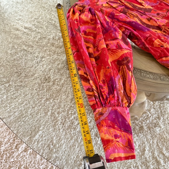 FARM Rio Banana Juice Chemise Mini Dress XS Tropical Cotton Belted Boho - Picture 15 of 15